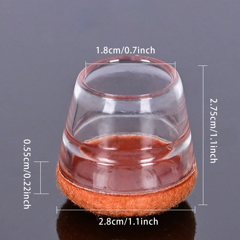 Description Picture 6 of item4pcs Silicone Chair Leg Protectors With Felt Furniture Feet Pads Floor Protective Cover For Non-Slip Sofa Table Glides Feet Cap