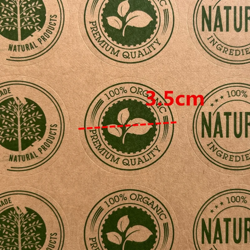 Natural Organic Product Seal Sticker Tags Thank You Gift Packing Label Sealing Stickers Wedding Party Birthday Baking Decoration