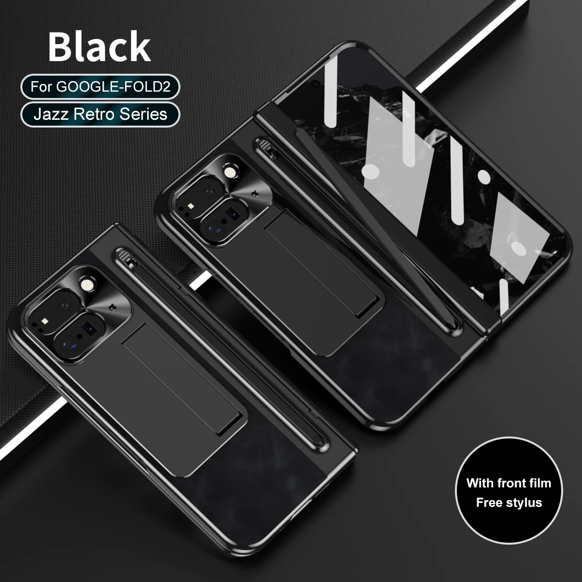 Custodia in pelle retrò Custodia Flip Cover in pelle per Goole 9 Pro Fold con slot per penna Supporto per telefono Pellicola protettiva in vetro per schermo_voghion.com