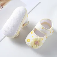 Baby Girls Soft Toddler Shoes Kid Girls Boy First Walkers Soft Shoes Colorful Flowers Princess Shoes Sandals Flat Walkers Shoes 3