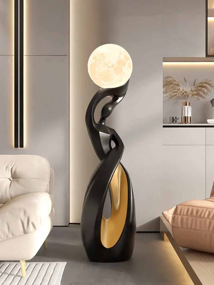 

Home Decor Statue Abstract Art Ornaments Nordic Living Room Large Floor Luminous Sculpture Housewarming Gift Interior Figurines