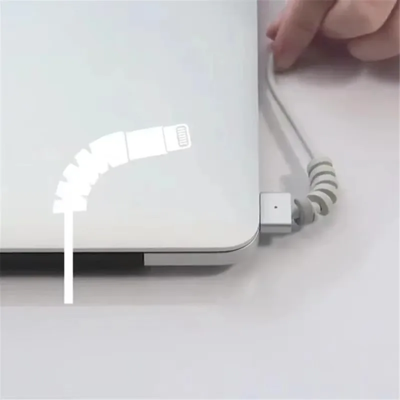 Compact Spiral Cable Organizer and Protector for Charging and Earphone Cords