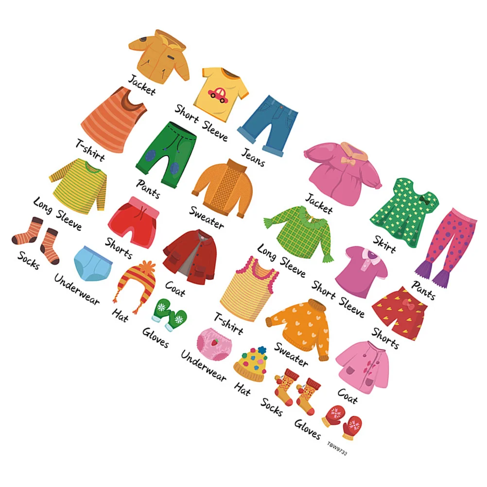 Cute Boys' and Girls' Clothes Logo Underwear Label Storage Box Stickers  girls' room Decals for Kids Rooms Bedroom Home Decor