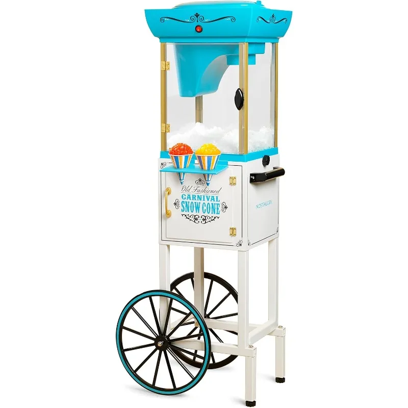 

Ностальгия снежный конус бритая ледяная машина-Ретро тележка Slushie машина делает 48 ледяных леденцов-включает в себя искусственное хранение