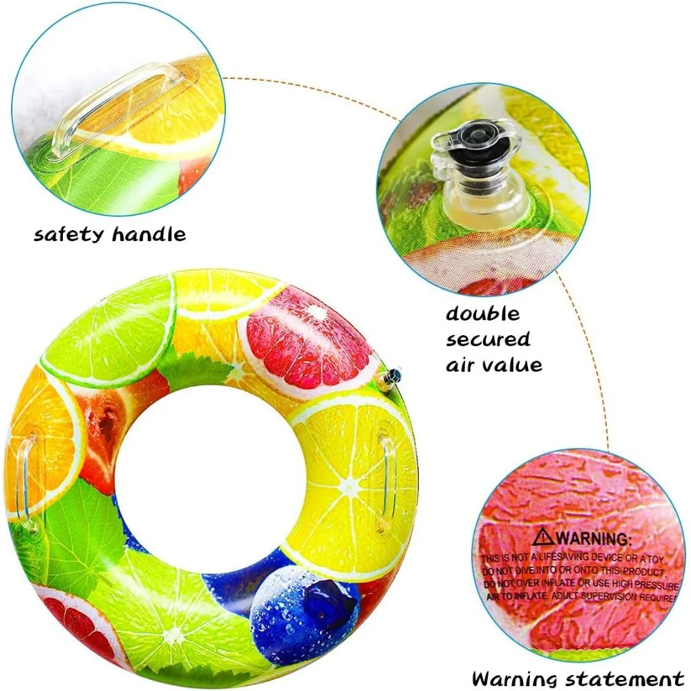 PVC retro striped swimming ring thickened lifebuoy children's swimming inflatable floating ring children's beach toy pool party 4
