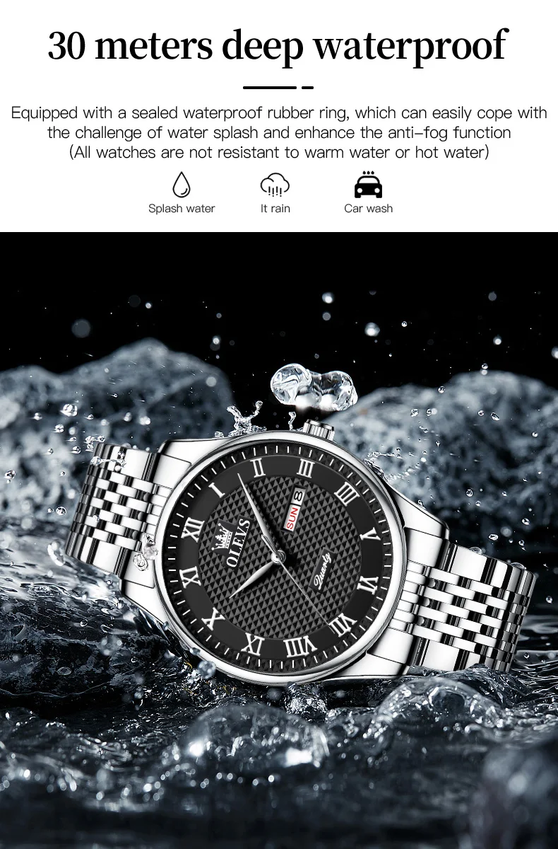 OLEVS 5562 Men's Luxury Stainless Steel Watch description image 8