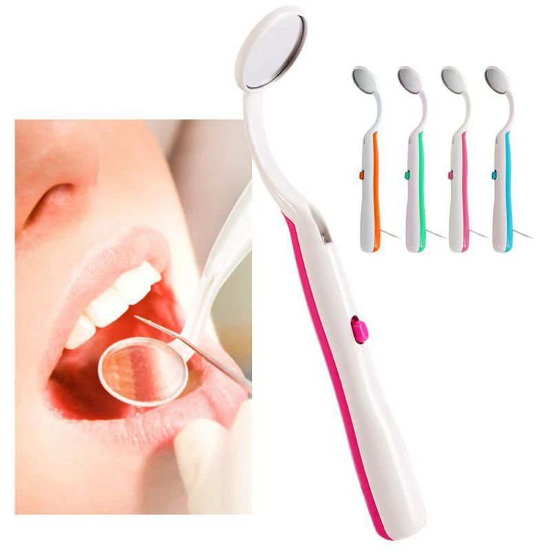 Światło LED Super jasne lusterko do ust dentysta czyszczenie jamy ustnej higieny zębów narzędzie do sprawdzania Anti-fog wielokrotnego użytku lusterko podświetlane dentystyczny