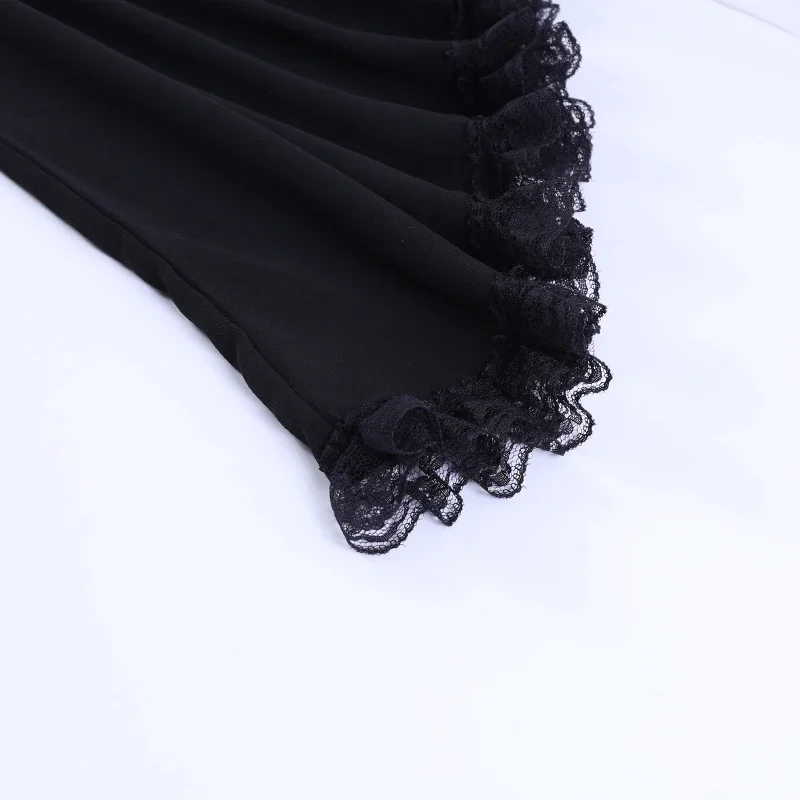 Women's Autumn New Gothic Style Lace Bell Sleeve Blouse Tops Gauze Long Sleeve Coat Halloween Costume