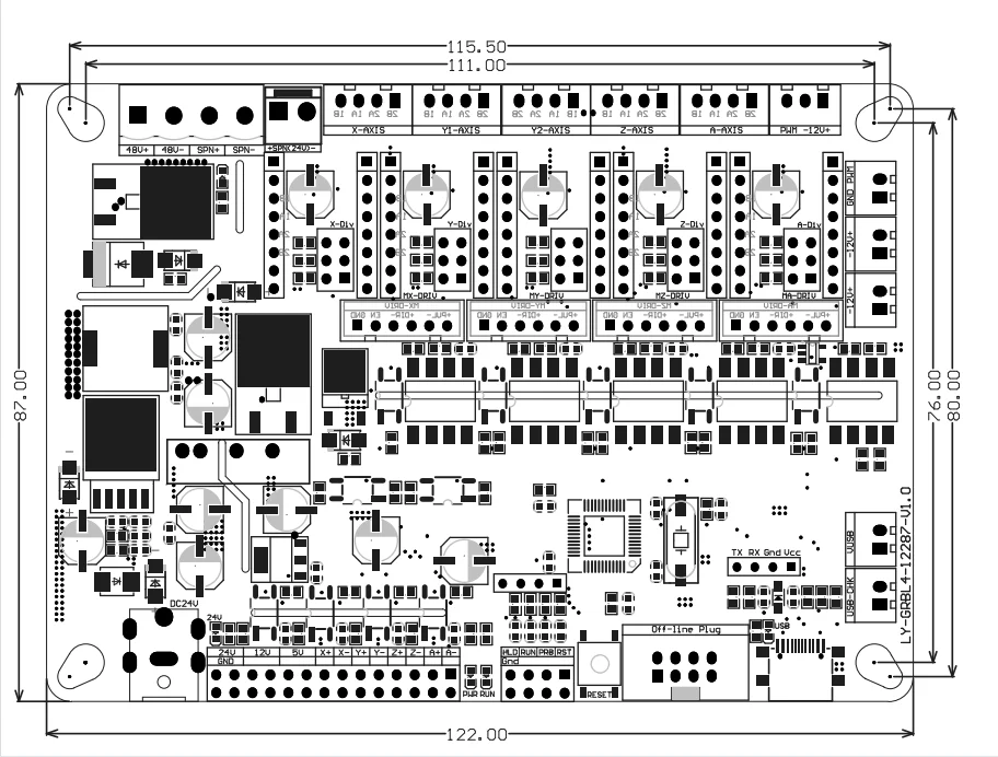 New GRBL 4Axis Stepper Motor Controller Control Board With Offline/300/500W Spindle USB Driver Board For CNC Laser Engraver wood pellet mill for sale