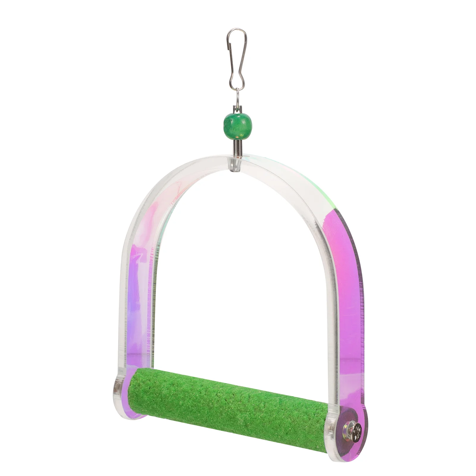 

Parrot Cage Bird Perch Platform Bird Cage Acrylic Hanging Swing Parrot Arch Shape Standing Platform