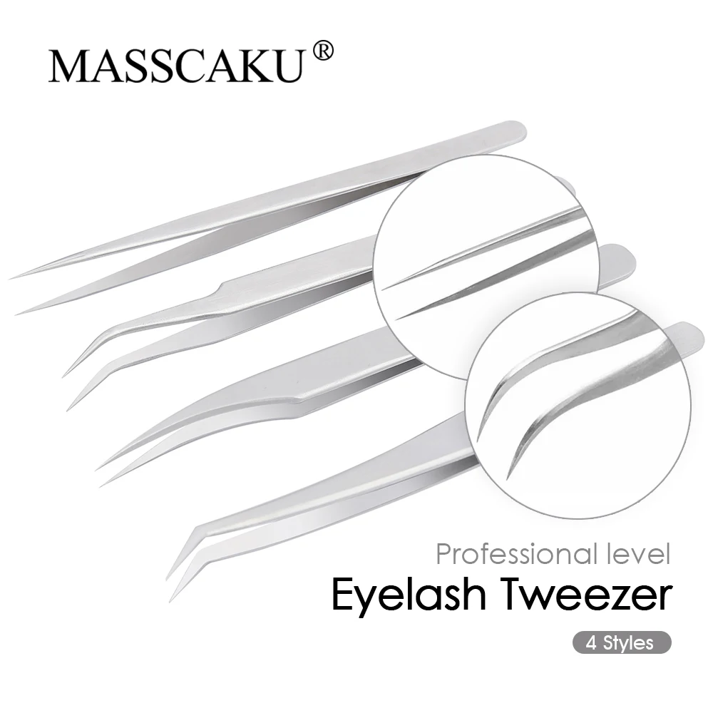 MASSCAKU Eyelash Extension Tweezers Makeup professional tweezers for divide volume eyelash russian volume eyelash Tweezers