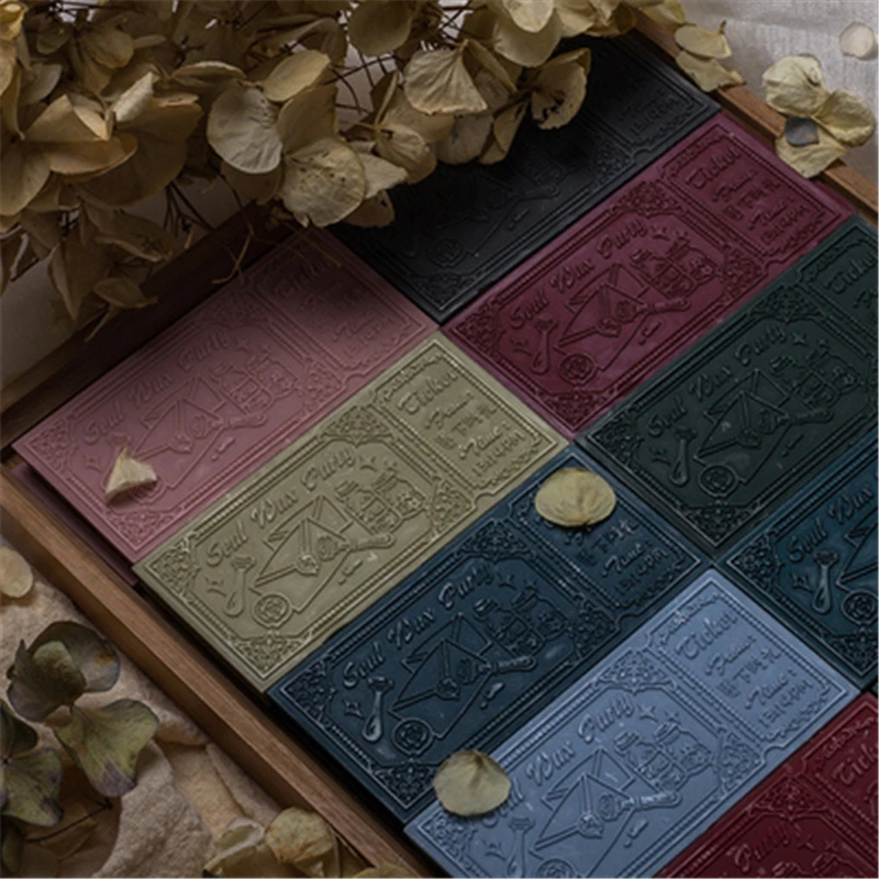 

2PCs/Box Chocolate Stamp Wax Seal Bar DIY Retro Engraved Stamps Seals Block Wax Wedding Envelopes Postage Card Craft Hobby Decor