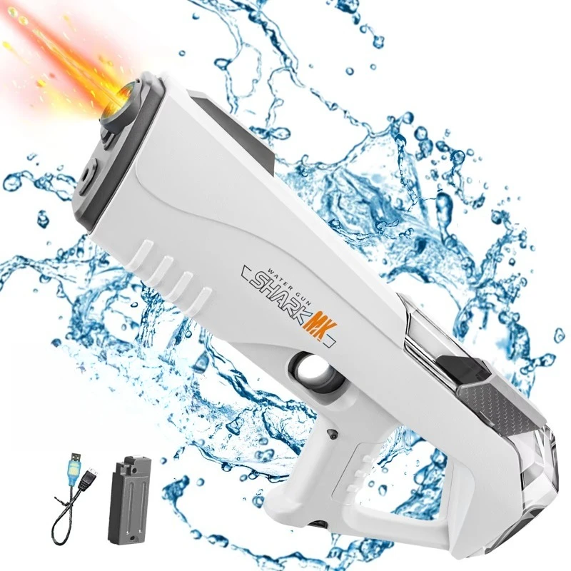 라이트업 기능이 있는 전동 물총, 어린이용 충전식 자동 물 흡수 물총, 여름 야외 수영장 장난감