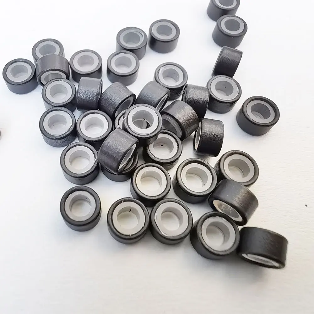 100개/팩 5.0mm*3.0mm*3.0mm 실리콘 마이크로 링크 튜브 링 헤어 익스텐션 비즈 나노 링 비즈 살롱 헤어 익스텐션 도구