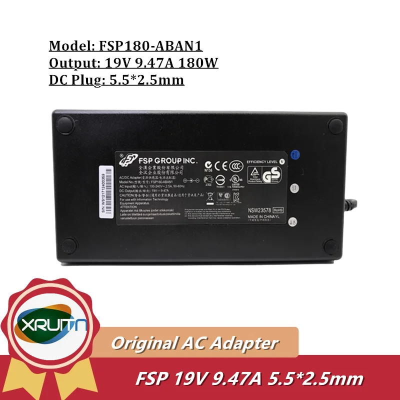 

Genuine FSP FSP180-ABAN1 180W 19V 9.47A 5.5x2.5mm FSP180-ABAN2 AC Adapter Charger 180W Laptop Power Supply Original