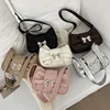 Trendy Bow Shoulder Bag Handbag Casual Underarm Bag Daily Commuting Bags PU Leather Lady Banquet Bag Business Women's Bags 1