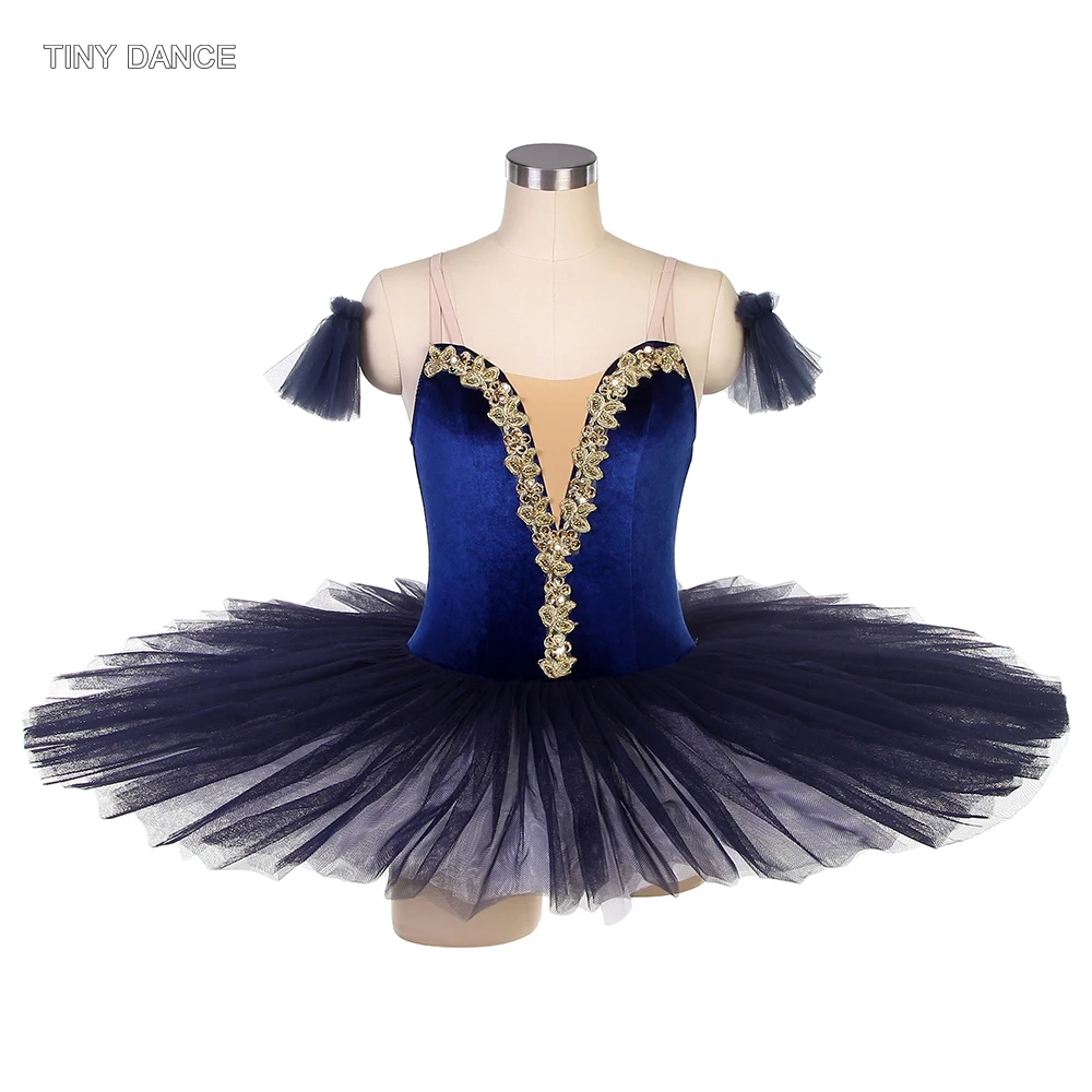 Lyrical Ballet Dance Dress Skirted leotard Velvet Trim Bodice 2 colors offered 