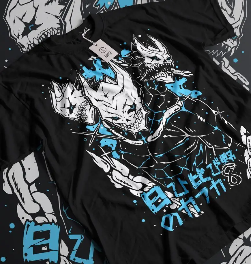 

Kaiju no 8 T-shirt Mina Shiro kaij Manga Best Anime Graphic Tee Black Shirt
