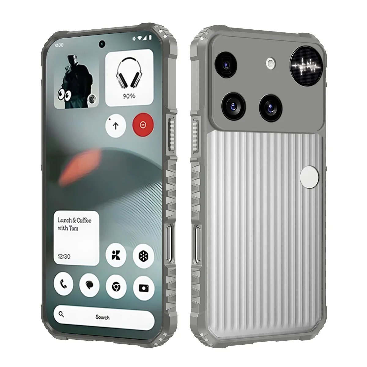 Armor Shockproof Heavy Duty Protective Phone Case with Vertical Stripe Design