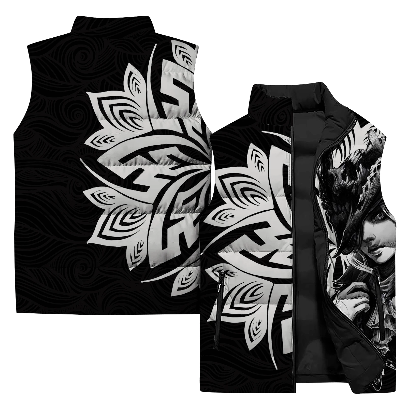 thumbnail image 1 of Nueva chaqueta sin mangas de invierno para hombre, chaleco con estampado de arte abstracto en 3D a la moda, chaqueta para deportes al aire libre, senderismo, nieve, chaqueta para hombre, cortavientos, 1 of 5