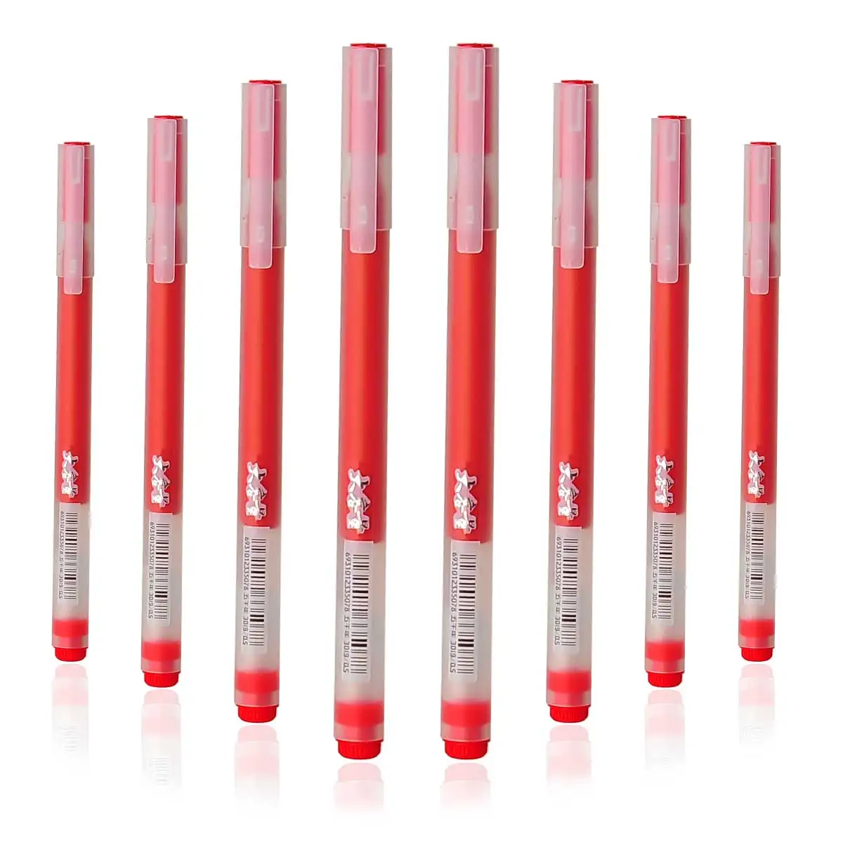 3/6pcs red neutral pens with a large capacity of 0.5mm ink, with a transparent matte outer shell for teacher grading papers ﻿