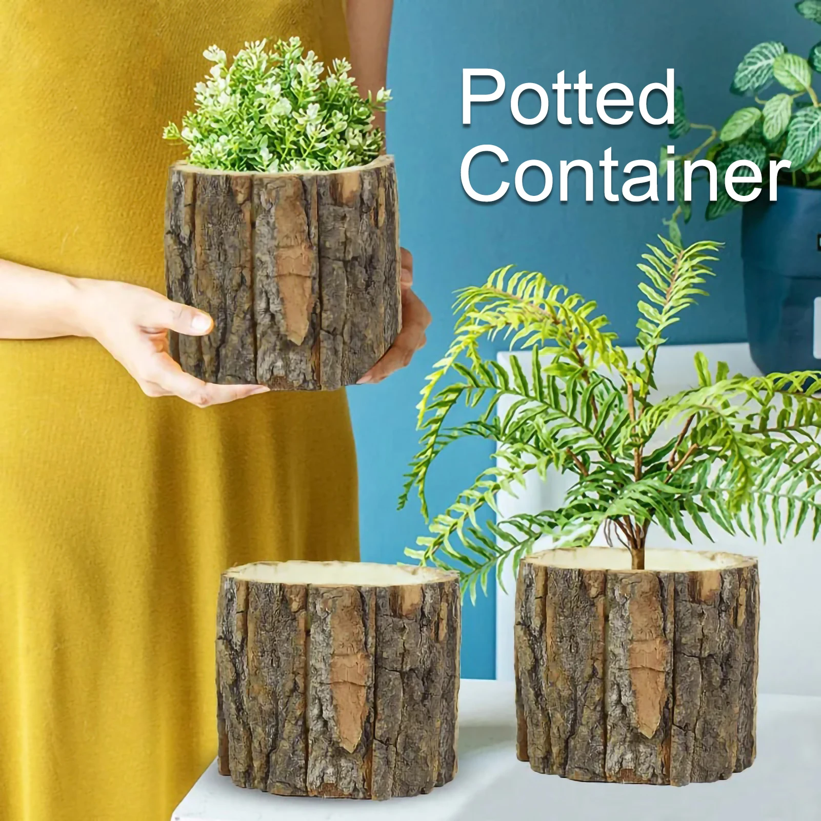 Corteccia Vaso Di Fiori Ceppo Di Legno Corteccia Vaso Di Fiori Fioriera Titolari Casa Indoor Outdoor Giardino Pianta Bonsai Decorazione Di Nozze Forni