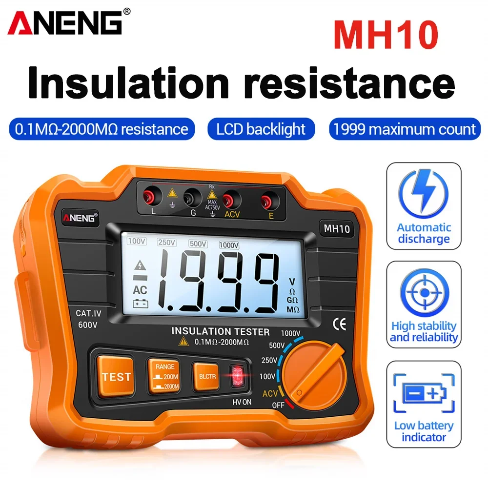 ANENG MH10 Desktop Megohm Meter Insulation Resistance Tester 0.1 MΩ ...