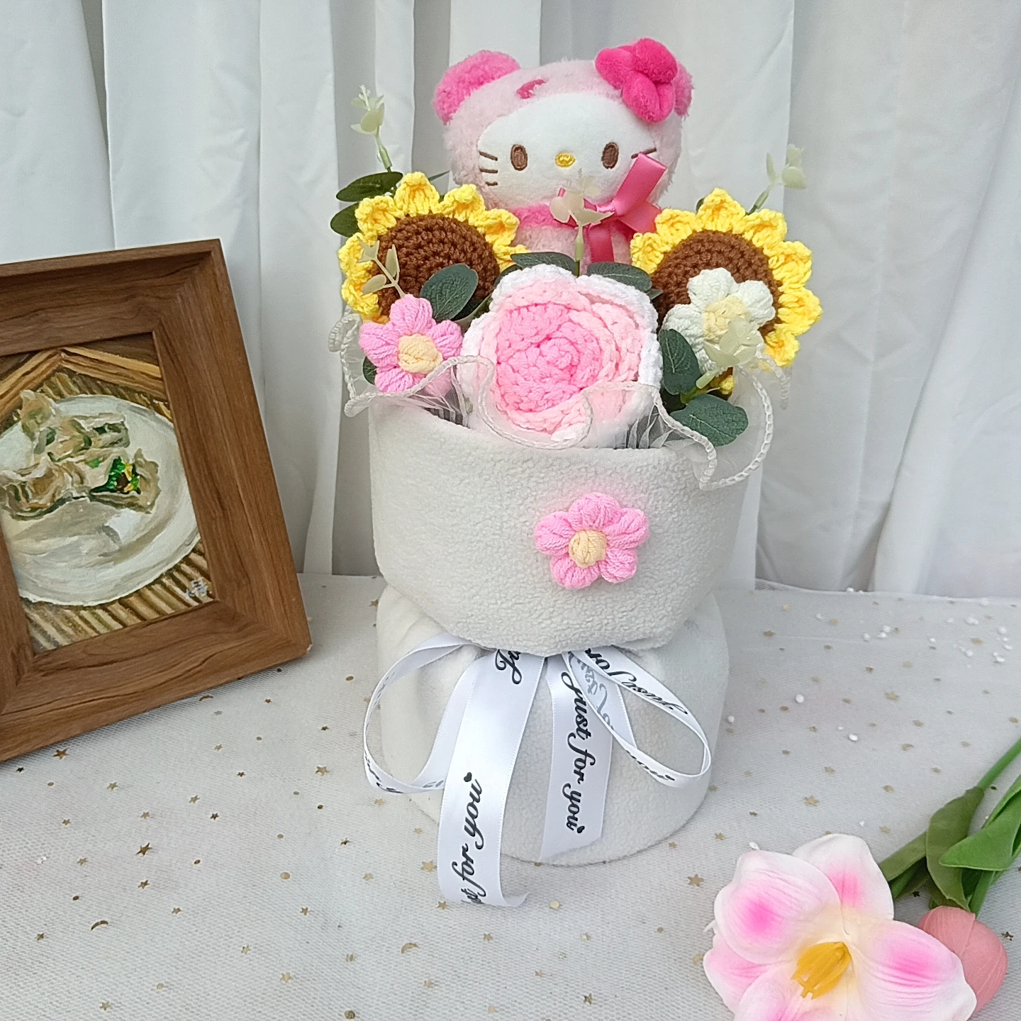 ハローキティ　ぬいぐるみ　花柄　薔薇 ハローキティ フラワーローズ 793059 ベアローズ ビッグサイズ