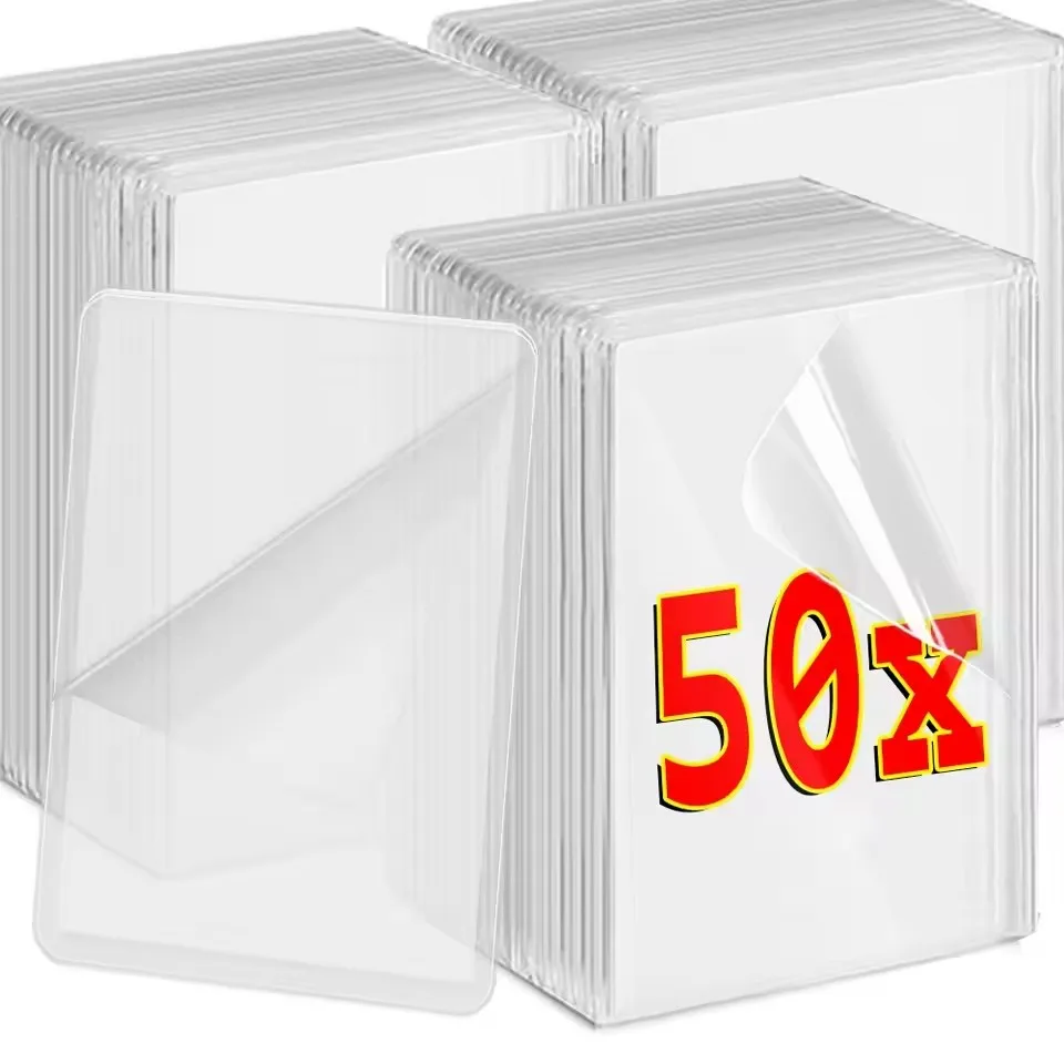 50-1팩 K팝 아이돌 포토카드 슬리브 카드 수집 홀더 35PT 스크래치 방지 게..