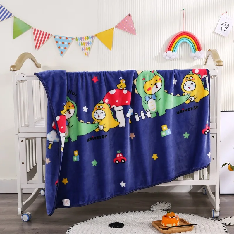 Spring Summer Newborn Blanket Children Lunch Break Single Layer Baby Blanket Kindergarten Office Cover Flannel