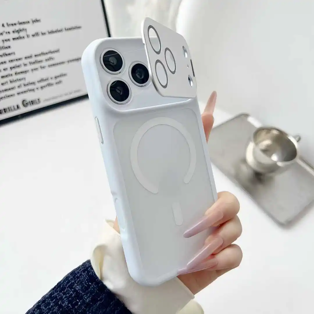 Sleek Matte Metal Camera Protector with MagSafe-Compatible Magnetic Shockproof Cover