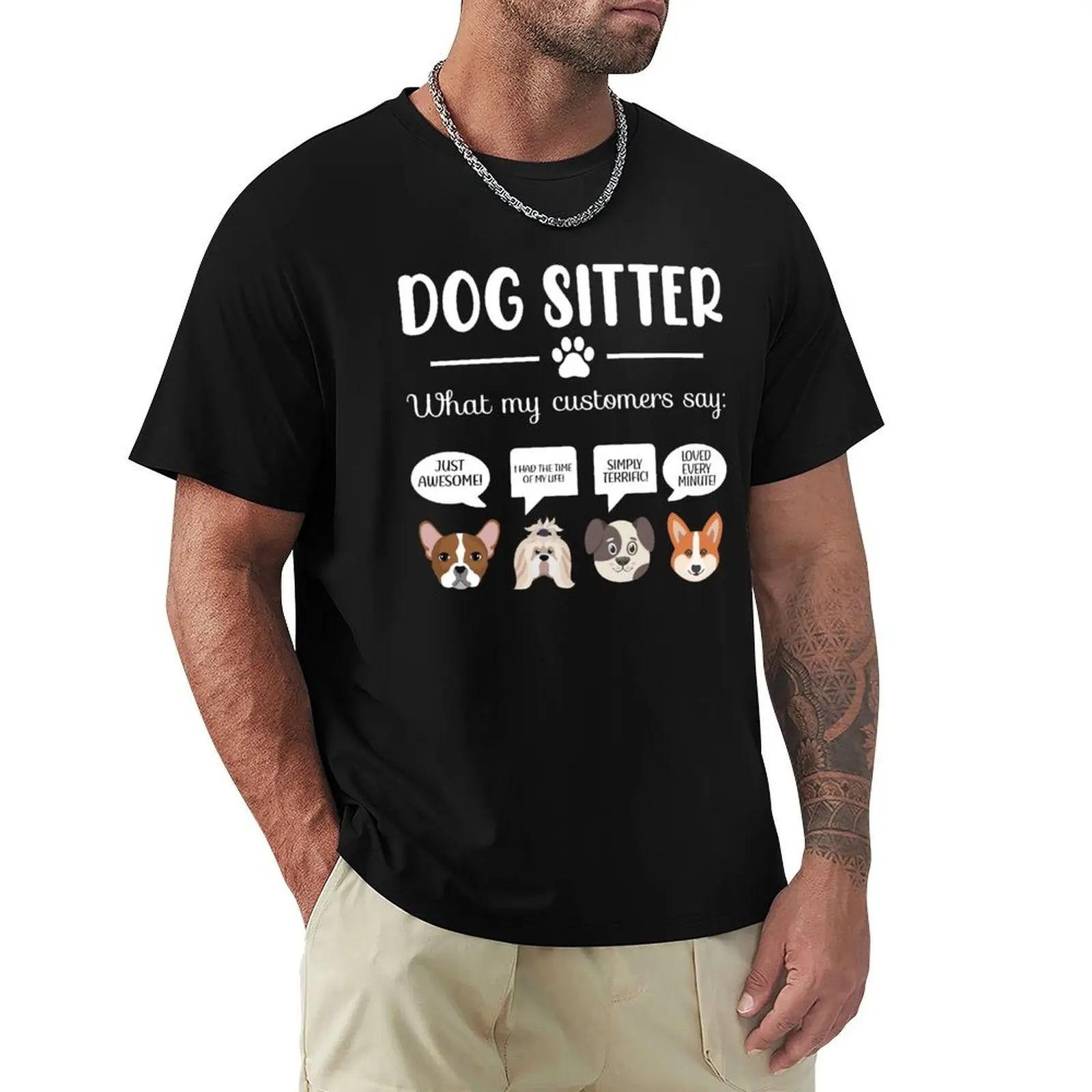 Dog Sitter Shirt Dog Sitter Gift Funny Dog Faces Dog-Sitter T-Shirt Vestiti Carini Maglietta Grafica Moda Coreana Per Uomo