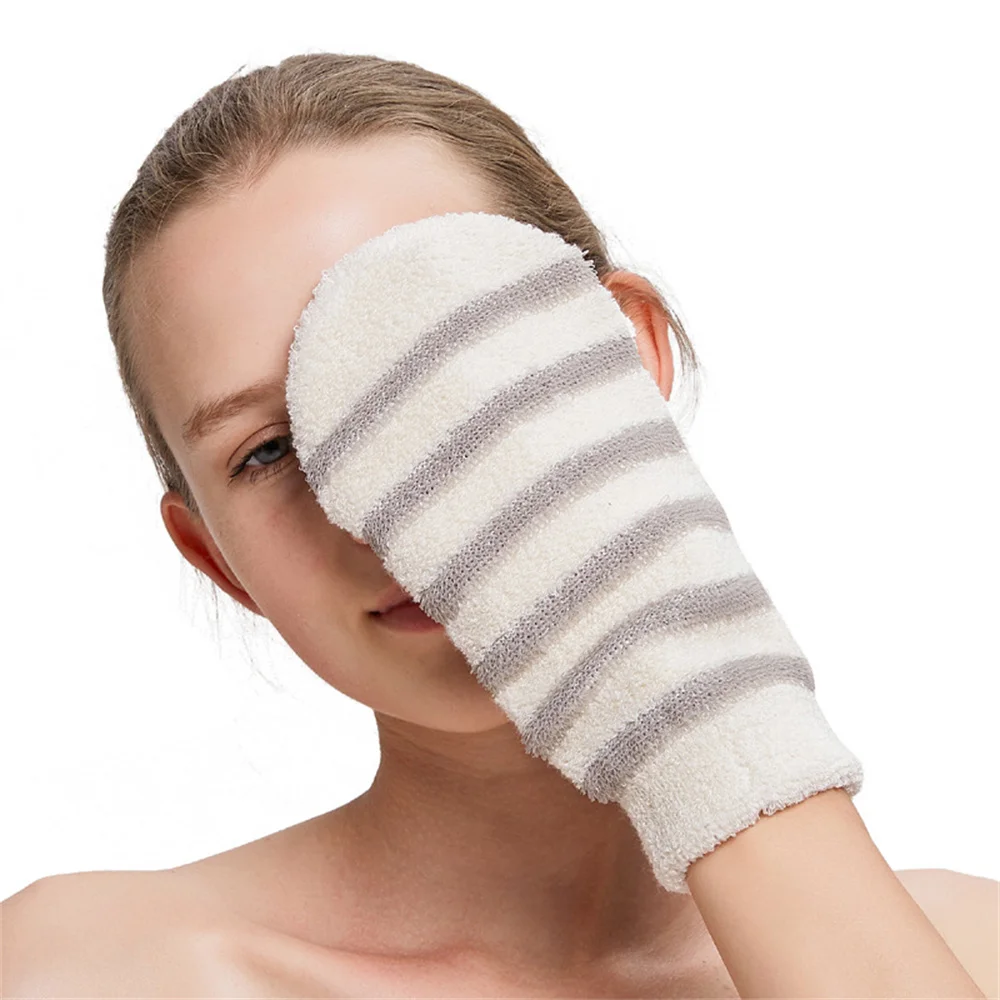 Bath Towel Gloves Dull Polish Fabric Comfortable Shower Scrub Exfoliator Double Sided Bath Gloves Double Sided Bath Gloves Tool 6