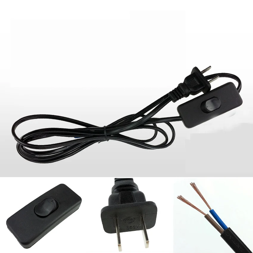 200W Wire Line Cable Power Cord with Switch Plug Portable Grow Light Parts & AccessoriesMobile Hanging Light Link Field Camping