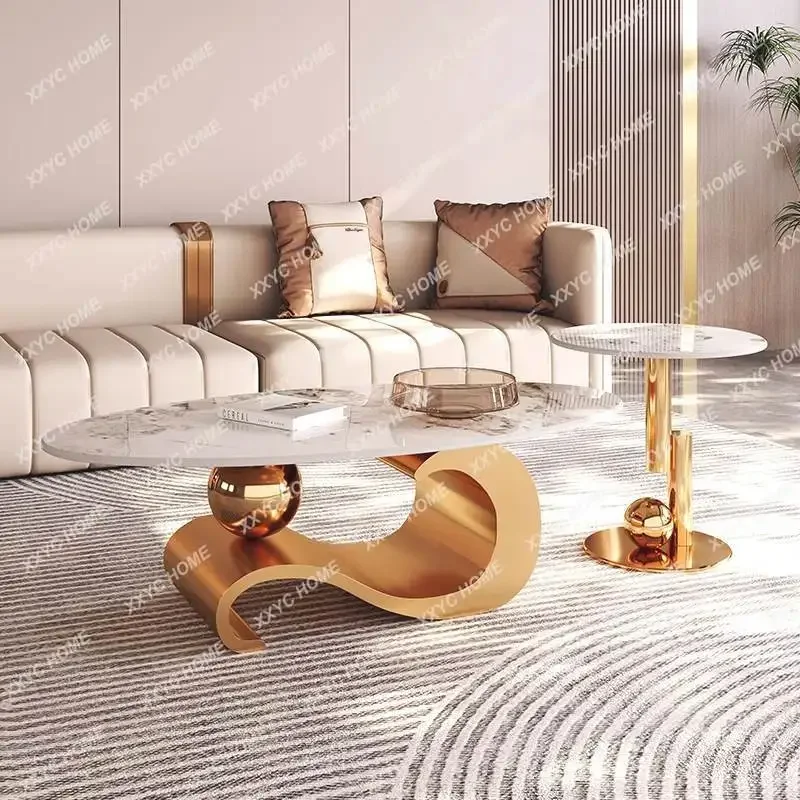 

Роскошный Популярный Домашний дизайнерский Овальный чайный столик для гостиной в маленькой квартире, Новый интернет-знаменитости