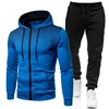 Fashion Print Tracksuit for Men Zipper Hooded Sweatshirt and Sweatpants Two Pieces Suits Male Casual Fitness Jogging Sports Sets 6
