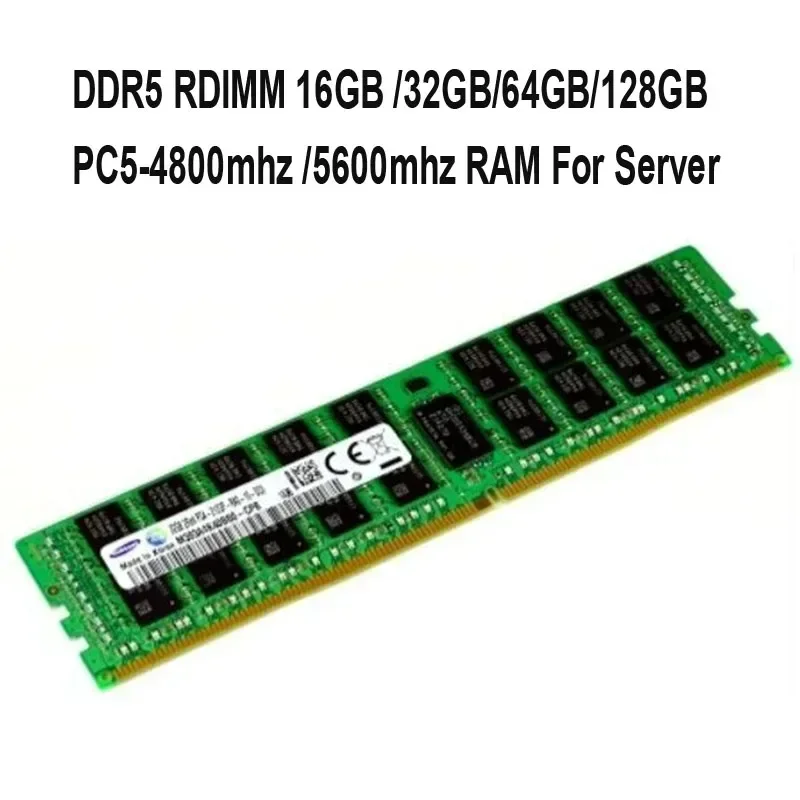 DDR5 16GB 32GB 64GB 4800MHZ PC5-38400R 5600mhz PC5-44800R RECC RDIMM RAM 메모리 서버용 작동