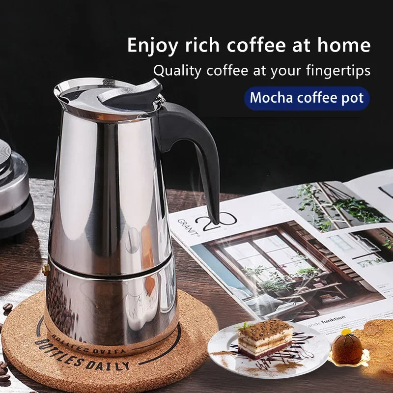 Coffee Pot Induction Coffee Pots Espresso Maker Stainless Steel Stovetop Coffee Moka Pot Maker Pot Suitable for Home Camping espresso coffee maker coffee maker espresso maker