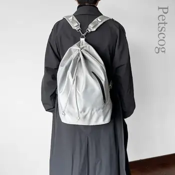 Designer Simple Fashion Backpacks Large Capacity Solid Color Bucket Bag Drawstring Shoulder Back Pack Korean Unisex Bags Mochila