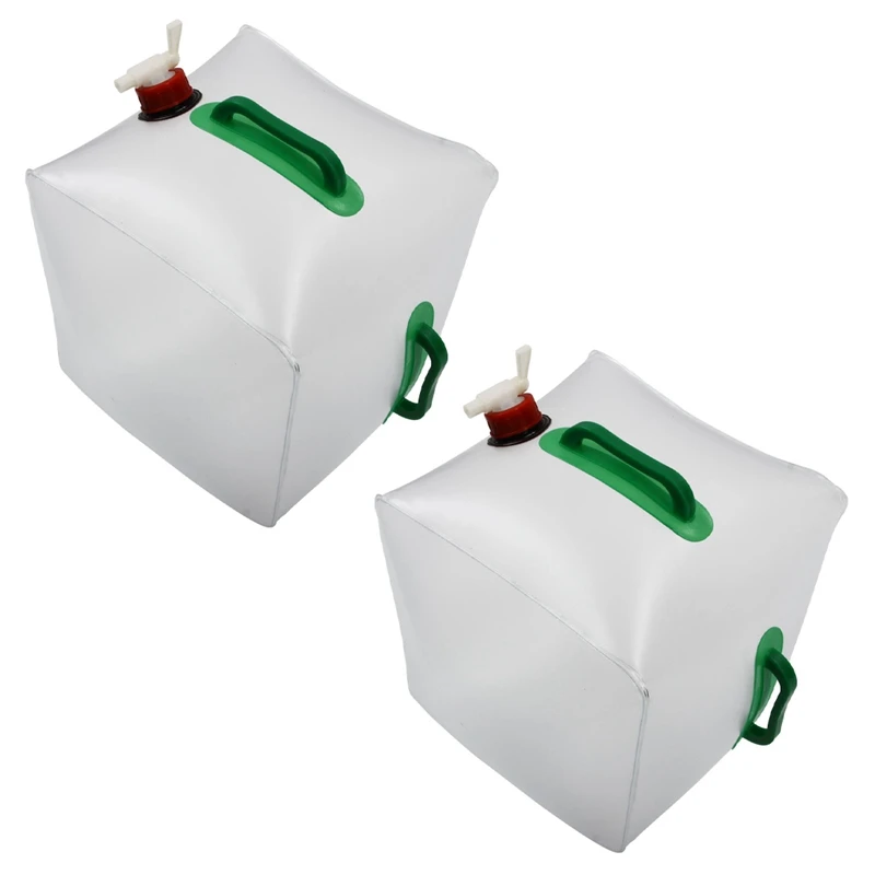2x 20l 5.3 Gallon Portable Water Carrier Collapsible Water Storage