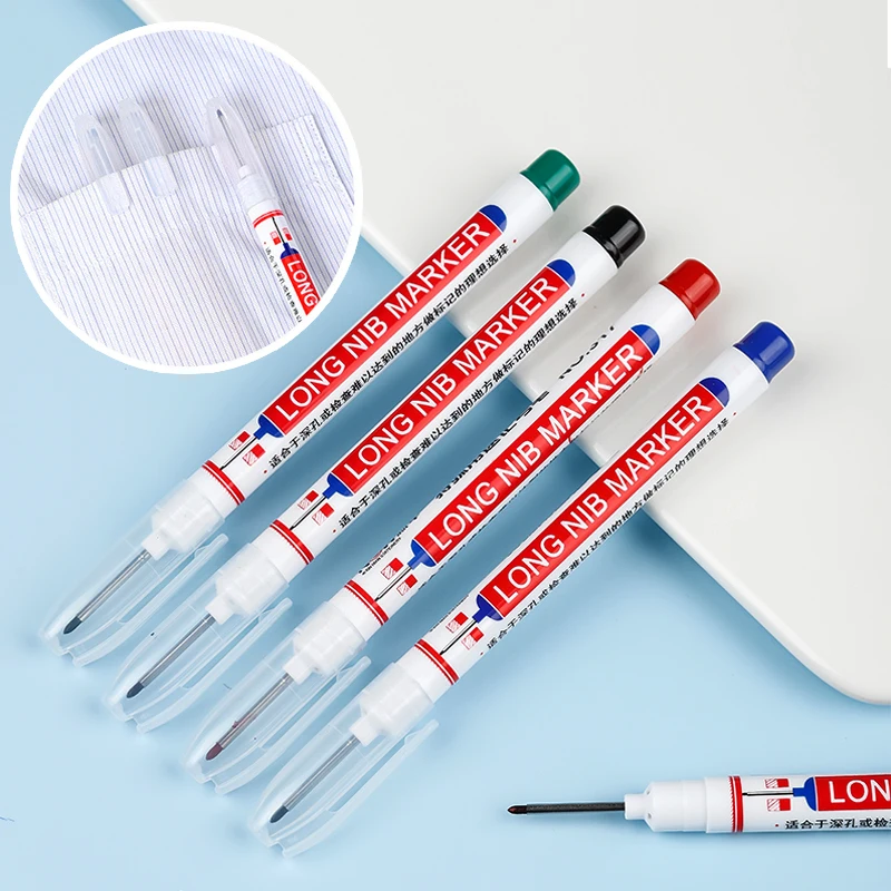 

3Pcs/Set 20mm Deep Hole Long Nib Head Markers For Metal Perforating Pen Waterproof Bathroom Woodworking Decoration Multi-Purpose