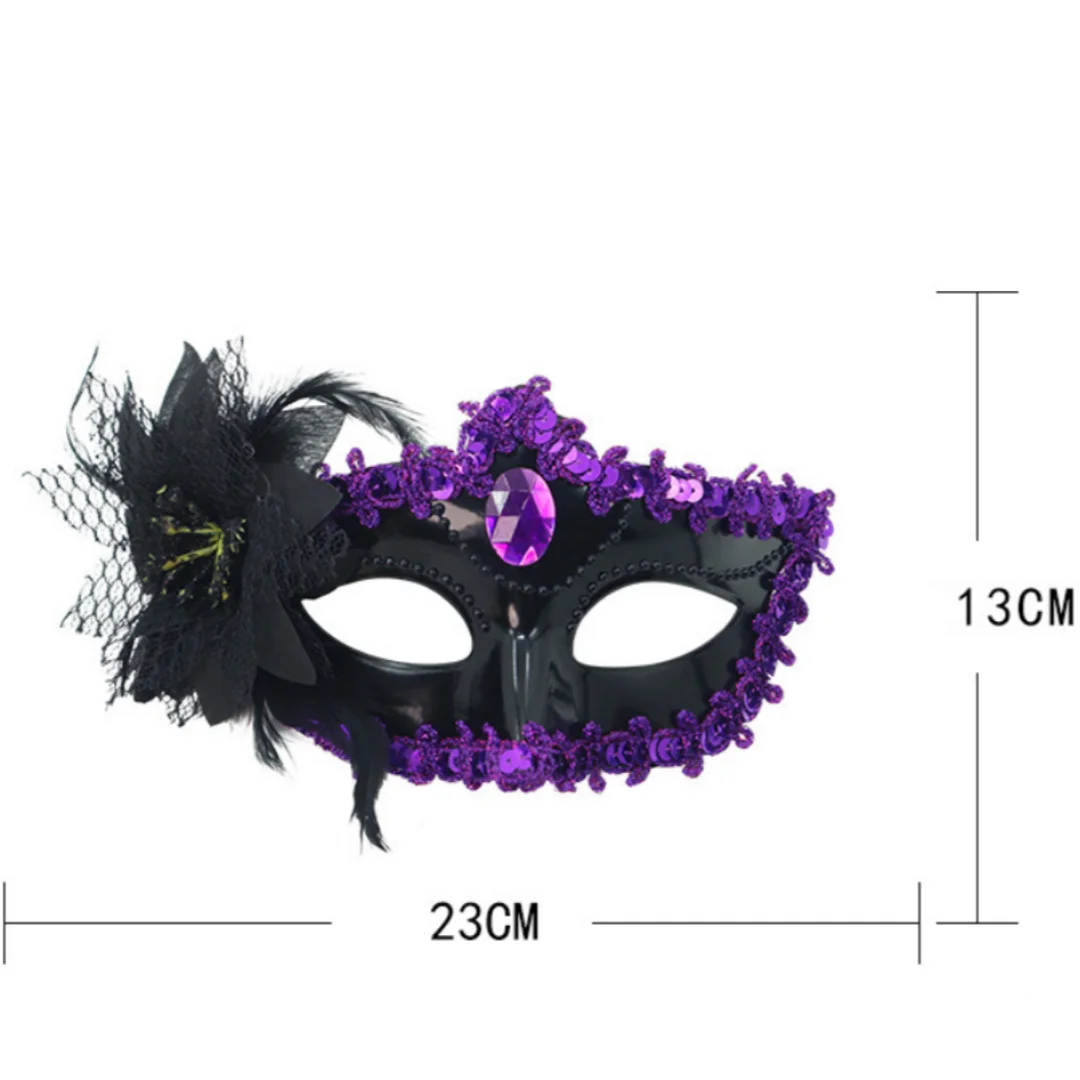 2PCS Paar Masken Sexy Gemalt Maskerade Venedig Feder Blume Party Halbe Gesicht Abdeckung Hochzeit Karneval Leistung Kostüm Prom – Detail 9