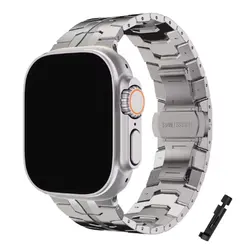 Premium Stainless Steel Watch Band - Elegant Metal Bracelet Design - 42 44 45 49 S11 - 46MM (Titanium)