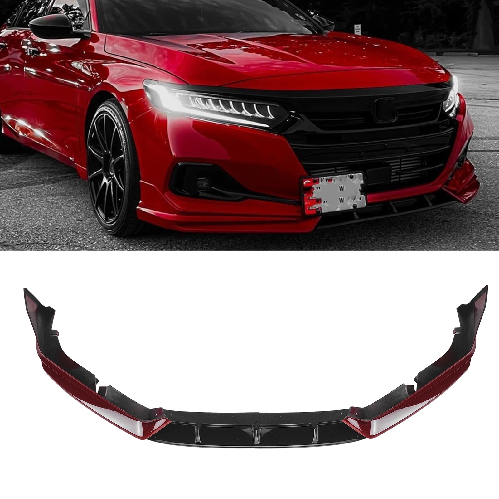 

Car Front Bumper Spoiler Splitter Lip Guard Plate Blade Side Air Vent Trim For Honda Accord 2021 2022 YOFER
