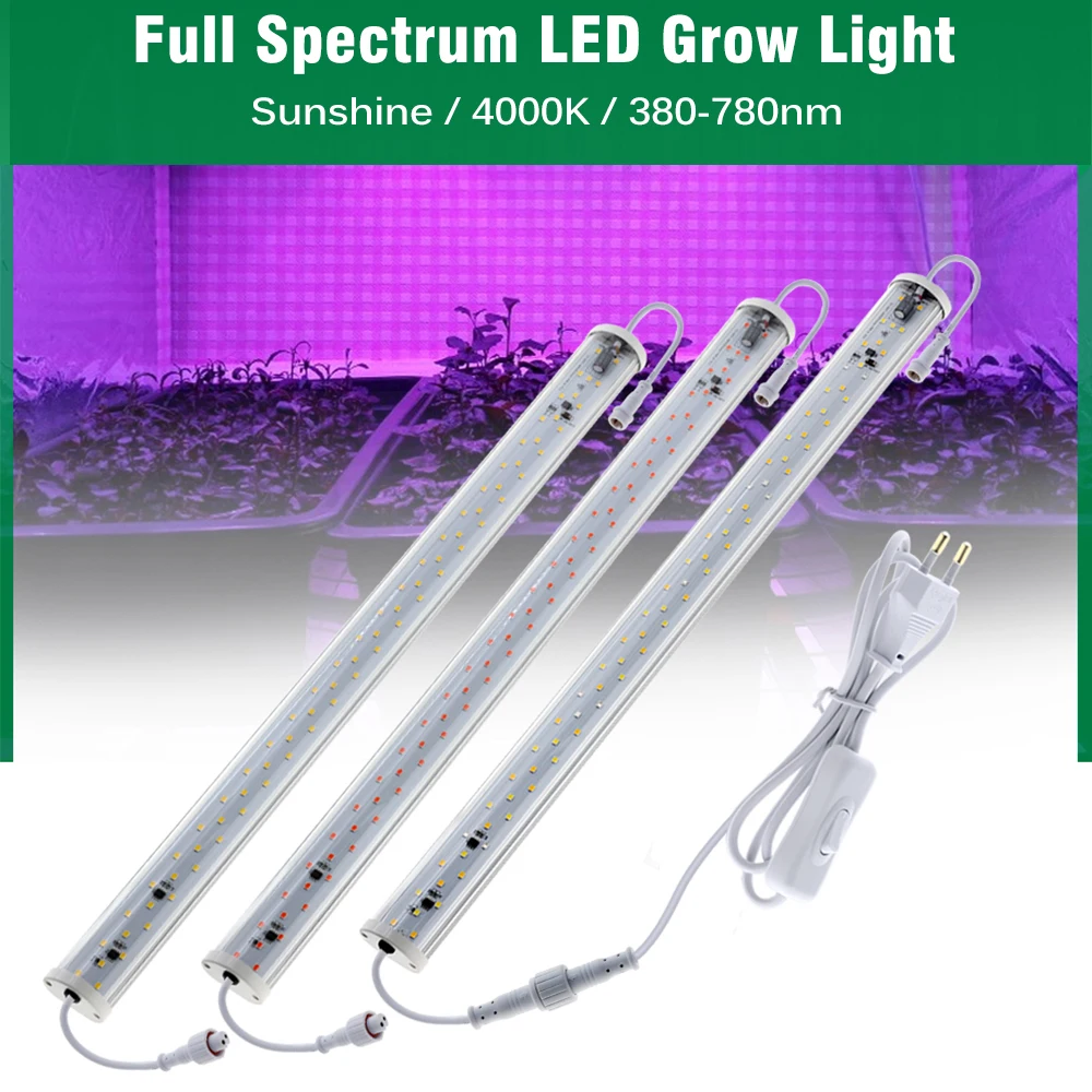 220V Full Spectrum LED Grow Light 4000K SMD2835 IP65 Waterproof For Aquarium Greenhouse Indoor Outdoor Plants Grow Tube