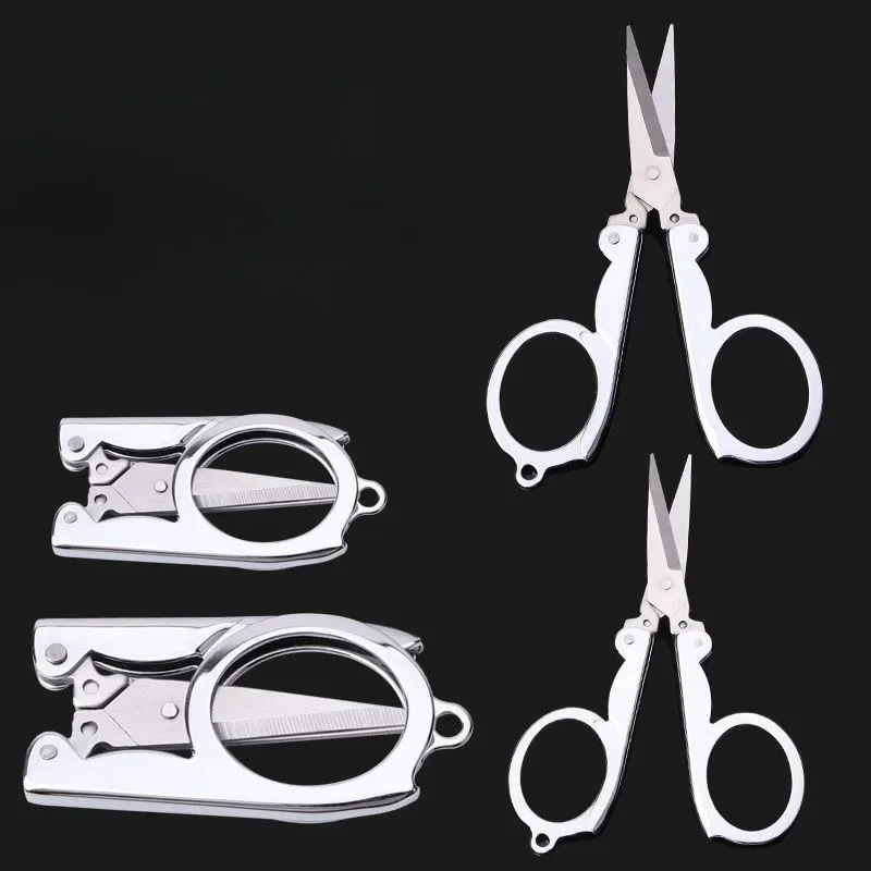 Folding Pocket Scissors Multifunctional Stainless Steel Folding Small Scissors Household Mini Thread Cutting Nail Tools Stainles 2