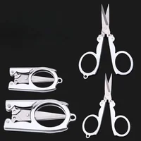 Folding Pocket Scissors Multifunctional Stainless Steel Folding Small Scissors Household Mini Thread Cutting Nail Tools Stainles 2