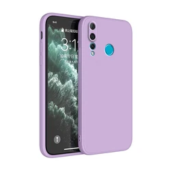 Square Liquid Silicone Phone Case - Stylish and Durable Cover in Vibrant Colors - Honor 8A (Purple)