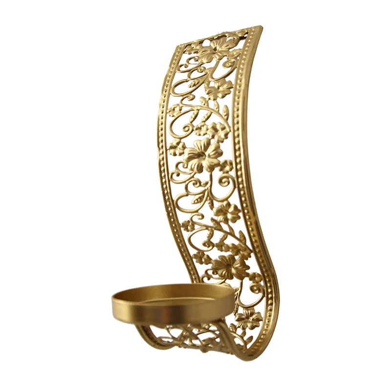 2pcs Hollow Out Wall Home Decoration Candle Holders Aromatherapy Rack Arab Metal Craft Wall Candlestick Holder Candle Stand