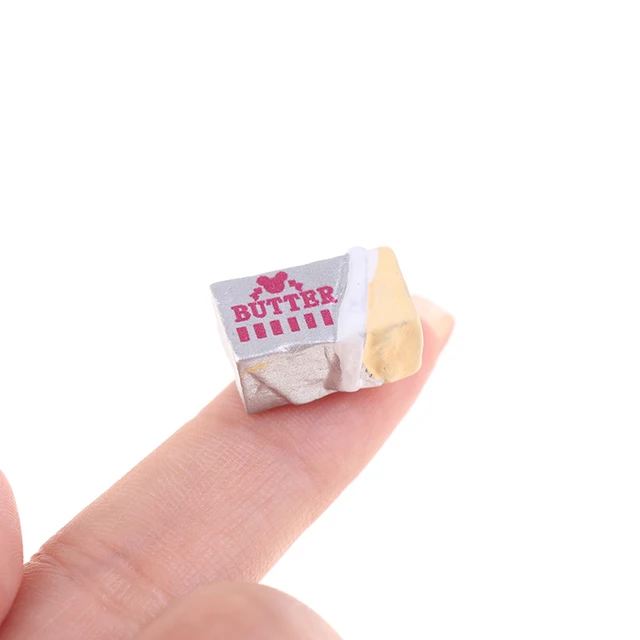 6Pcs 1:12 Dollhouse Miniature Simulation Food Butter Model Kids Pretend Play Kitchen Toy DIY Bread Set 6